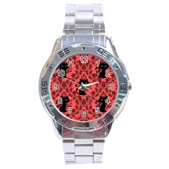 Cat Pattern Stainless Steel Analogue Watch by InPlainSightStyle