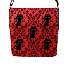 Cat Pattern Flap Closure Messenger Bag (l) by InPlainSightStyle