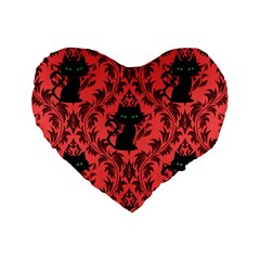 Cat Pattern Standard 16  Premium Flano Heart Shape Cushions by InPlainSightStyle