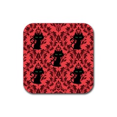 Cat Pattern Rubber Coaster (square)  by InPlainSightStyle