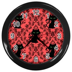 Cat Pattern Wall Clock (black) by InPlainSightStyle