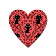 Cat Pattern Heart Magnet