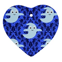 Ghost Pattern Heart Ornament (two Sides) by InPlainSightStyle