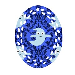 Ghost Pattern Oval Filigree Ornament (two Sides) by InPlainSightStyle