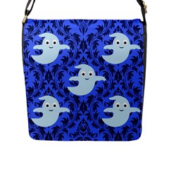 Ghost Pattern Flap Closure Messenger Bag (l) by InPlainSightStyle