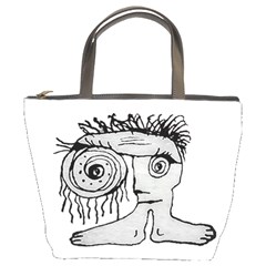 Weird Fantasy Creature Drawing Bucket Bag by dflcprintsclothing