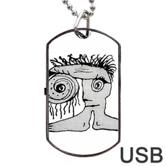 Weird Fantasy Creature Drawing Dog Tag Usb Flash (two Sides) by dflcprintsclothing