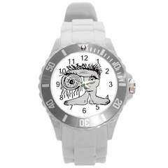 Weird Fantasy Creature Drawing Round Plastic Sport Watch (l) by dflcprintsclothing