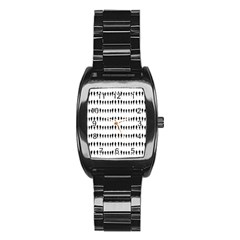 Athletic Running Graphic Silhouette Pattern Stainless Steel Barrel Watch by dflcprintsclothing