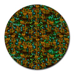 Love Forest Filled With Respect And The Flower Power Of Colors Round Mousepads by pepitasart