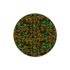 Love Forest Filled With Respect And The Flower Power Of Colors Rubber Coaster (round)  by pepitasart