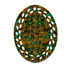 Love Forest Filled With Respect And The Flower Power Of Colors Ornament (oval Filigree) by pepitasart