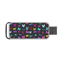 Bows On Black Portable Usb Flash (two Sides) by Daria3107