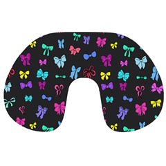 Bows On Black Travel Neck Pillow by Daria3107