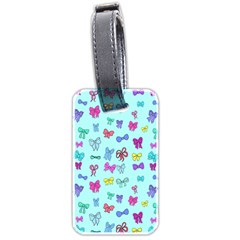 Bows On Blue Luggage Tag (two Sides)