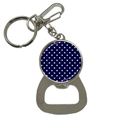 1950 Navy Blue White Dots Bottle Opener Key Chain