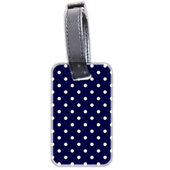 1950 Navy Blue White Dots Luggage Tag (two Sides) by SomethingForEveryone