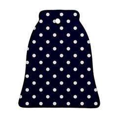 1950 Navy Blue White Dots Ornament (bell) by SomethingForEveryone