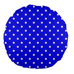 1950 Purple Blue White Dots Large 18  Premium Flano Round Cushions by SomethingForEveryone