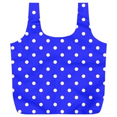 1950 Purple Blue White Dots Full Print Recycle Bag (xxxl)