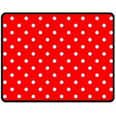 1950 Red White Dots Double Sided Fleece Blanket (medium)  by SomethingForEveryone