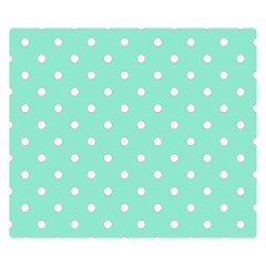 1950 Sea Foam Green White Dots Double Sided Flano Blanket (small)  by SomethingForEveryone