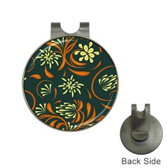 Folk Flowers Pattern Floral Surface Hat Clips With Golf Markers by Eskimos