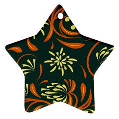 Folk Flowers Pattern Floral Surface Star Ornament (two Sides) by Eskimos