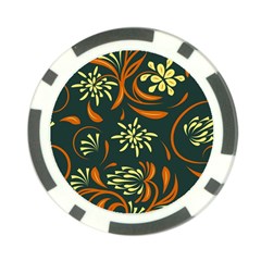 Folk Flowers Pattern Floral Surface Poker Chip Card Guard (10 Pack) by Eskimos