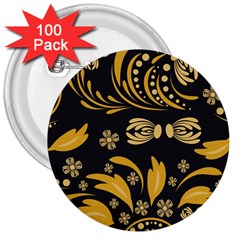 Folk Flowers Pattern Floral Surface 3  Buttons (100 Pack)  by Eskimos