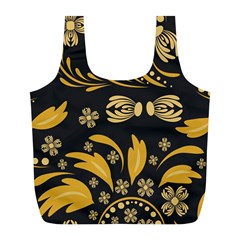 Folk Flowers Pattern Floral Surface Full Print Recycle Bag (l)