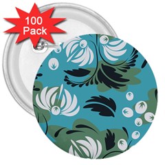 Folk Flowers Pattern Floral Surface 3  Buttons (100 Pack)  by Eskimos