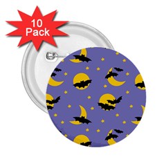 Bats With Yellow Moon 2 25  Buttons (10 Pack)  by SychEva