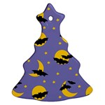 Bats With Yellow Moon Christmas Tree Ornament (Two Sides) Back