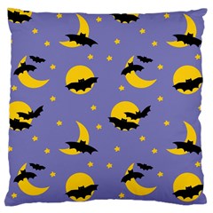 Bats With Yellow Moon Large Cushion Case (one Side) by SychEva