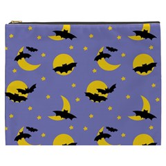 Bats With Yellow Moon Cosmetic Bag (xxxl) by SychEva