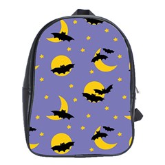 Bats With Yellow Moon School Bag (xl) by SychEva