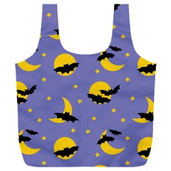 Bats With Yellow Moon Full Print Recycle Bag (xxxl) by SychEva