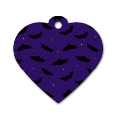 Bats In The Starry Sky Dog Tag Heart (one Side) by SychEva