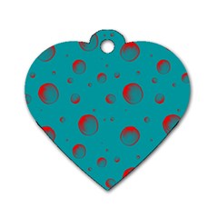 Red Drops Dog Tag Heart (one Side) by SychEva