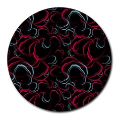 Blue And Red Stains Round Mousepads by SychEva