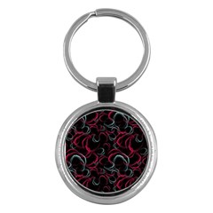 Blue And Red Stains Key Chain (round) by SychEva