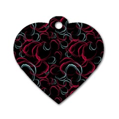 Blue And Red Stains Dog Tag Heart (one Side) by SychEva
