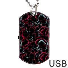 Blue And Red Stains Dog Tag Usb Flash (two Sides) by SychEva