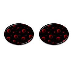 Red Drops On Black Cufflinks (oval) by SychEva
