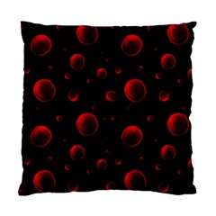 Red Drops On Black Standard Cushion Case (two Sides) by SychEva