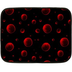 Red Drops On Black Double Sided Fleece Blanket (mini)  by SychEva