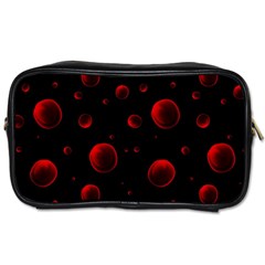 Red Drops On Black Toiletries Bag (two Sides) by SychEva