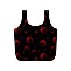 Red Drops On Black Full Print Recycle Bag (s) by SychEva