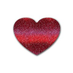 Red Sequins Rubber Coaster (heart)  by SychEva